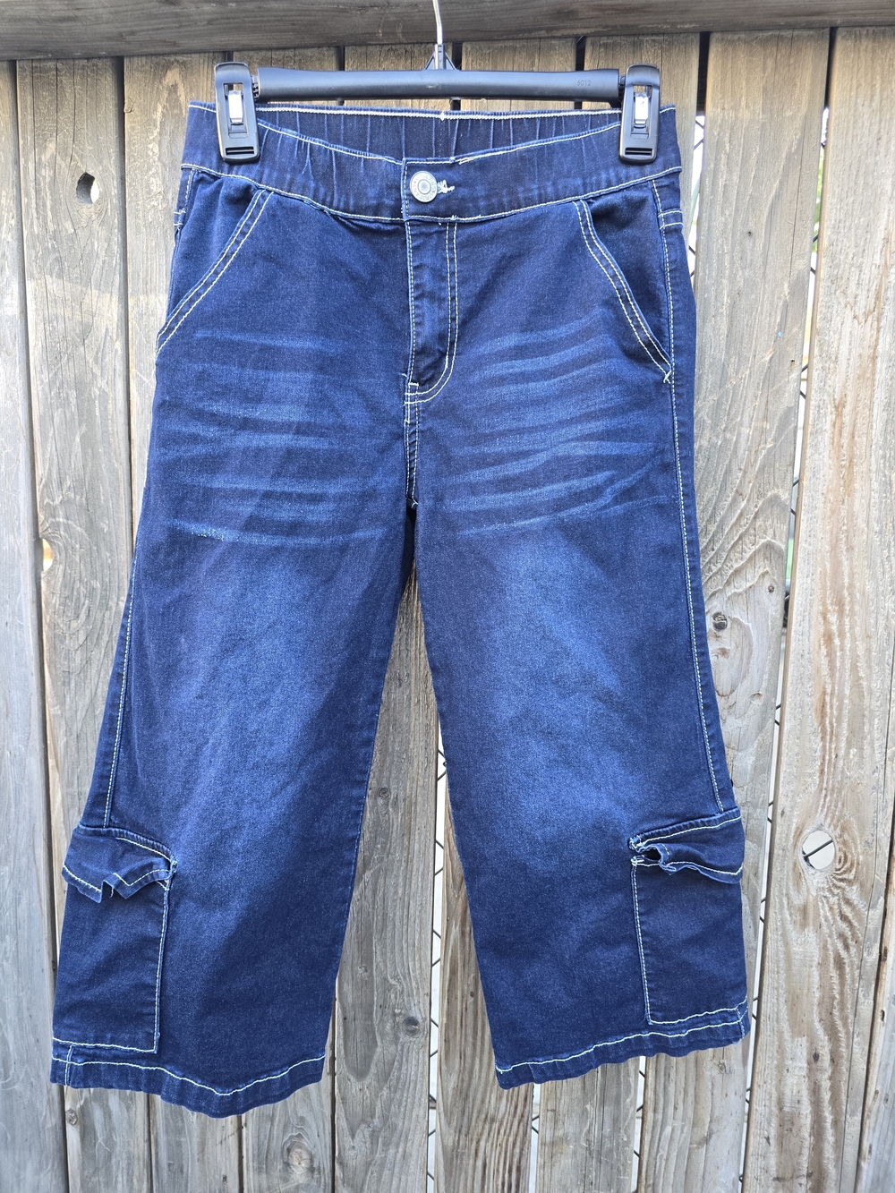 Vip Women's Blue Denim Bermuda Capri Cargo Jeans Size 26